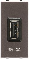 Розетка USB тип A без рамки ABB Niessen Zenit 1-м. 1 мод. 2000 мА N2185.2 AN антрацит картинка